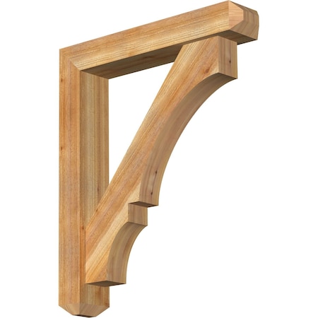 Ekena Millwork Balboa Craftsman Rough Sawn Bracket w/ Offset Brace, Western Red Cedar, 6"W x 32"D x 38"H BKT0604X32X38BOA04RWR